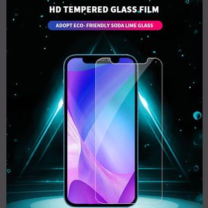 Protecteurs de film en verre trempé 2.5D Protecteur d'écran 9H Premium Explosion Tough Shield Film Guard Cover pour iPhone 13 Pro Max 12 Mini 11 XS XR X 6 6S 7 8 plus