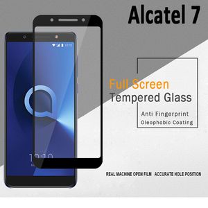 Protecteur d'écran à couverture complète en verre trempé 2.5D, bord incurvé avec emballage 10 en 1 pour Alcatel 7 Folio/A7/A7 XL/idéal Xcite 5044