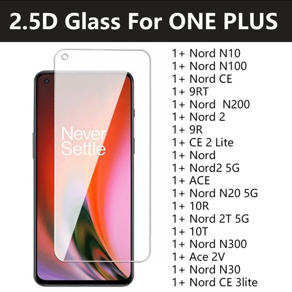 Protecteur d'écran de téléphone portable en verre trempé transparent Premium 2.5D pour ONE PLUS Nord N10 N100 NORD CE 9RT ONE PLUS NORD2 ACE 10R 10T Nord N30 CE3 LITE