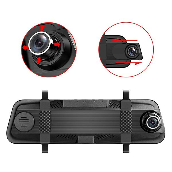 2 5K voiture DVR 10 pouces écran tactile miroir caméscope double caméras avec vue arrière DV caméras de sauvegarde étanches avec 32 Go Micro SD Car357t