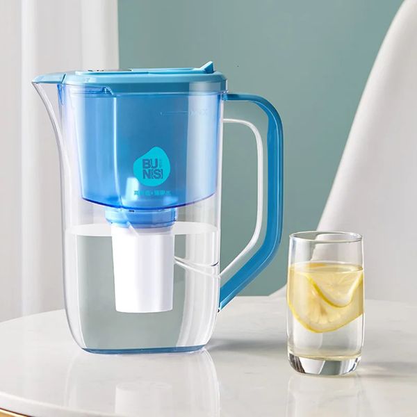 2,5 L Filtre à eau Activé de carbone Net de bouilloire Picherie d'eau en verre avec purificateur de jug Purificateur Lonizer alcalin Pot filtré Pot Cuisine 231221