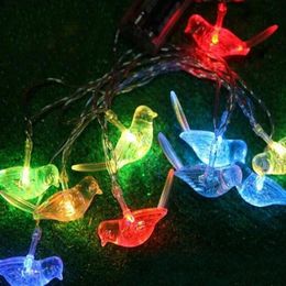 2 5m 10LED Oiseau lampes solaires Animaux LED petite lampe de nuit décoration de chambre d'enfants jardin de Noël lumière décorative string230A