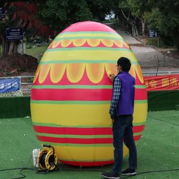 2,5 m 3m 6m Hoogte buitengigant opblaasbare paaseieren Cartoon kleurrijke eieren Model voor evenement advertentiefestivaldecoratie met sporten van luchtblazerspeeltjes