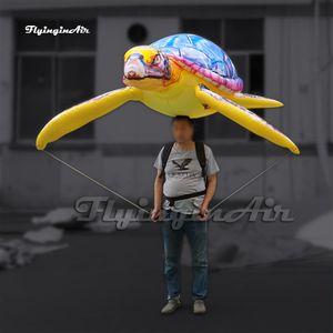 2,5 m fantastische lopende opblaasbare zeeschildpad marionet gecontroleerde opblaasparade dierenballon voor evenement