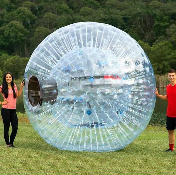 Boule de Zorb gonflable de livraison rapide de 2.5 m à vendre boule de Hamster de taille humaine pour les personnes vont à l'intérieur de la boule d'herbe/boule de neige de PVC clair