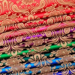 Tela de brocado floral de 2/5m Cheongsam y Kimono Material Satin Fabrics para coser Patchwork de bricolaje hecho a mano 240327