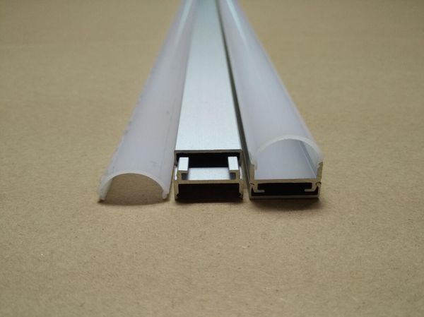 2,5 m/unids 50 m/lote canal de aluminio en forma de U para tira de luces LED flexibles/duras con cubierta de difusor blanco, tapas finales y Clips de montaje de Metal