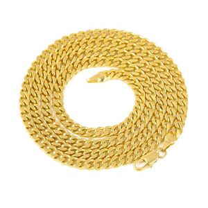 2 5mm 5mm Heren 14K Vergulde Solid Cubaanse Curb Link Chain Rvs Neckalces Hip Hop Jewelry319P