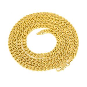 2 5mm 5mm Heren 14K Vergulde Solid Cubaanse Curb Link Chain Rvs Heren Neckalces hip Hop Jewelry270R