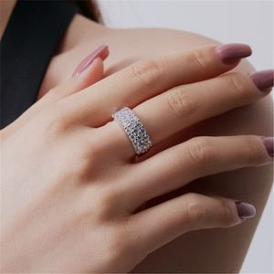 2,5 mm diamanten ringen voor vrouwen bruiloft verloving 925 sterling zilveren designer ring vrouw 5A zirkonia luxe sieraden casual dagelijkse outfit girlfirend geschenkdoos maat 5-9