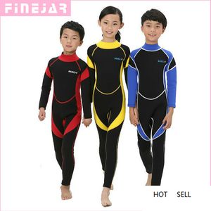 2.5MM Neoprene Wetsuits Kids Swimwears Diving Suits Long Sleeves Boys Girls Surfing Children Rash Guards Snorkel One Pieces h1