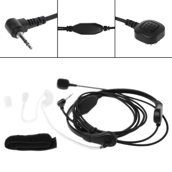 Auricular de micrófono de la garganta de 2.5mm Auriculares PTT para Walkie Talkie Motorola CB Radio