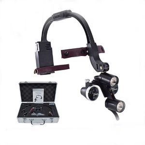 2.5X/3.5X ajustable dentista faro quirúrgico odontología lupa Dental LED faro binocular lupas