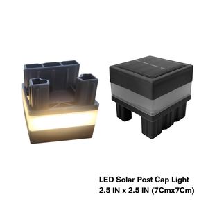 2.5x2.5 LED Lampes de jardin solaires Lampe de capuchon de poteau extérieur Lampes de nuit pour clôture en fer forgé Cour avant Cour arrière Porte Aménagement paysager Résident DHL Fedex Crestech