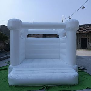 2.5x2.5m (8.2x8.2ft) Mini maison de rebond pour enfants Château gonflable blanc gonflable Videur de mariage sautant adulte pour la fête avec bateau gratuit de ventilateur