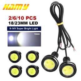 2/6/10 PCS voiture DRL Bulbe LED COB 23 mm Eagle Eye Signal Fog Fog Running Light Reverse Backup Lampes Balanced