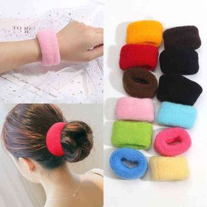 2/6/12 stks Dames Meisje Leuke Breien Solid Scrunchies Rubber Band Kinderen Zachte Elastische Haarbanden Kid Sweet Haar Accessoires Set AA220323