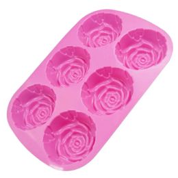 2/6cavty 7cm Grand Savon à fleurs de rose Moule de silicone pour le savon fait à la main Faire de glaçons à glaçons