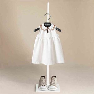 2-6T Peuter Kids Baby Meisjes Clotehs Boerenbont Check Plaid Mouwloze Zomer Ruche Jurk Elegante Leuke Zoete Mooie outfit G220506