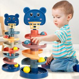 2-7 Layes Track Rolling Ball Pile Tower Early Educational Touet pour bébés rotatifs Track Piste Empilement éducatif Toy pour enfants Cadeau