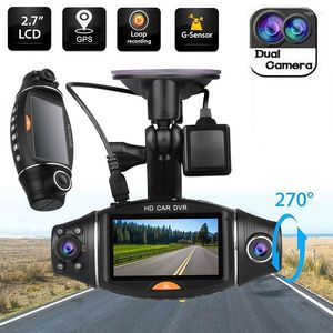 2.7" Dual Lens Car DVR Camera HD GPS Dashcam Rear View Night Security Video Recorder G-Sensor Loop Recording Dash Cam