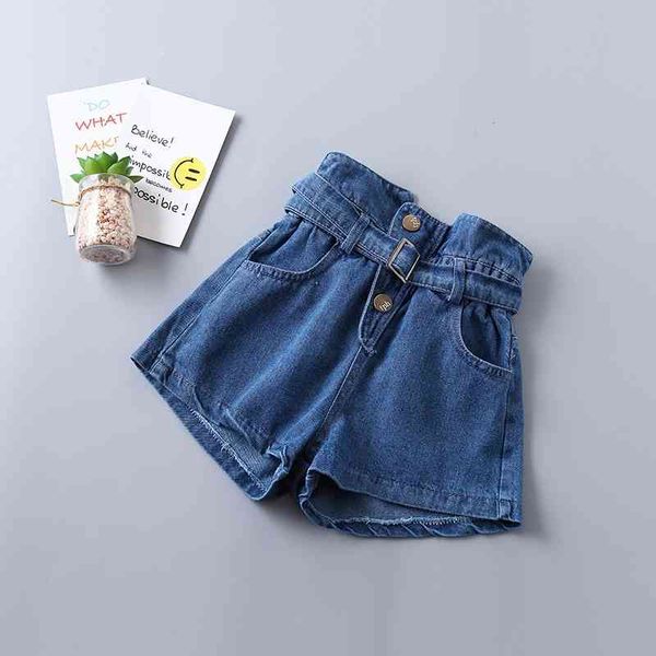 2-7 ans de haute qualité Vêtements de haute qualité Automne Casual Fashion Enfants Enfants Court Solid Jeans Solid 210615