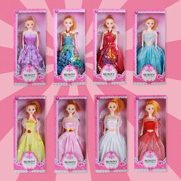 2-7 ans jouets pour filles enfantine rêveuse princesse poupée fille poupée habiller ensemble boîte-cadeau d'anniversaire cadeaux heureux pour enfants