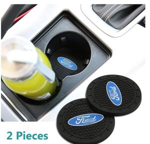 2,75 inch auto interieur accessoires anti slip cup mat voor Ford Focus, Kuga, Fusion, Mondeo, Fiesta, Transit, Mustang, Ranger, F150, F250 F350