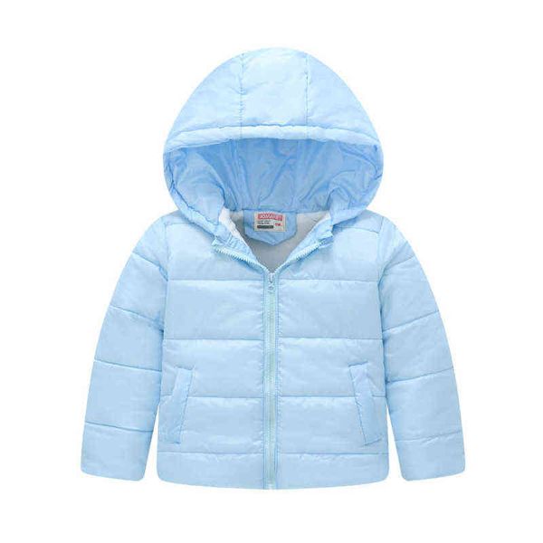 2-7ans Vieux Garçon Fille Veste D'hiver Pardessus Couleur Unie Sauvage Plus Velours Chaud À Capuche À La Mode De Haute Qualité Vêtements Pour Enfants J220718