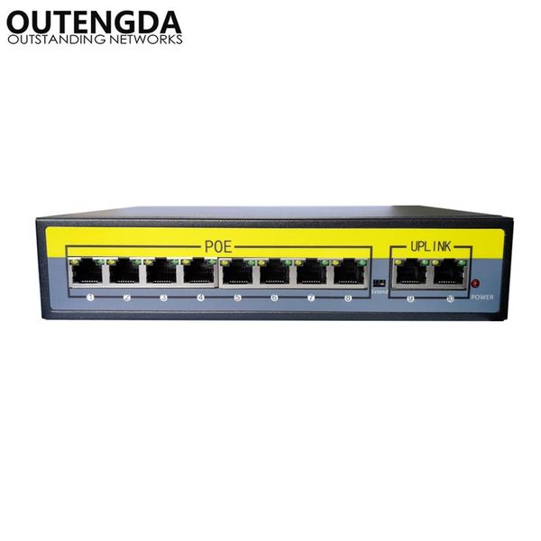 Adaptador de interruptor PoE de 2 8 puertos, 100Mbps, alimentación a través de Ethernet IEEE 802 3af at para cámaras AP VoIP, interruptor de alimentación incorporado de 120W, inyector 306v