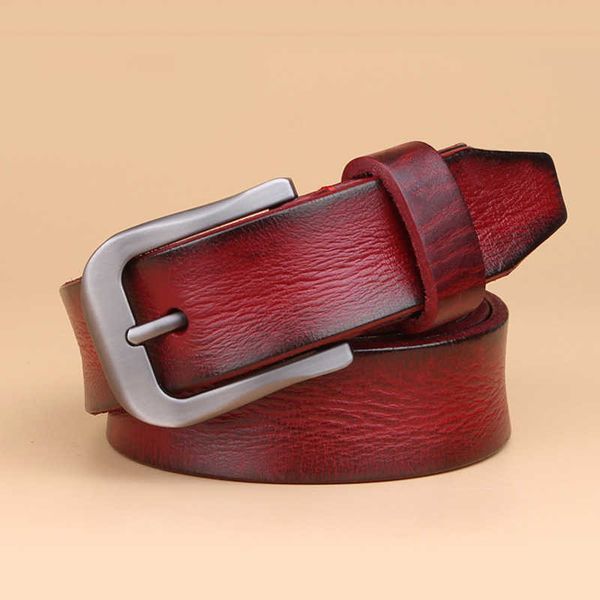 2.8CM Designer Ceinture Femmes Haute Qualité Plein Grain Taille% Coskin En Cuir Véritable Dentelle De Luxe Café Marron Col Rouge À Lèvres G230529