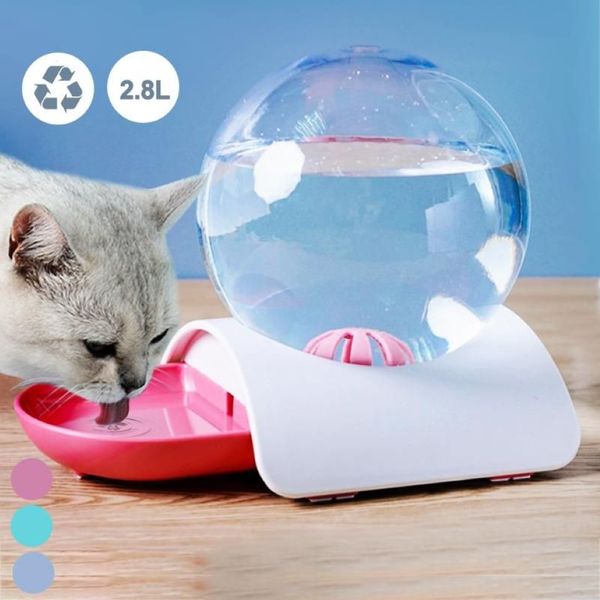 2 8L automatique distributeur d'eau pour animaux de compagnie chat mangeoire pour chien fontaine bulle automatique chats fontaine d'eau grand bol à boire pour chat Pets291y