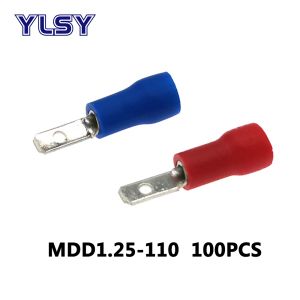 2,8 mm geïsoleerde krimp-terminals mannelijke vrouwelijke MDD FDD FDFD 1,25-110 elektrische draadkabelconnector ferules 0,5-1,5 mm² 100 stks
