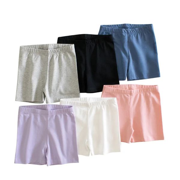 2-8T Summer Breft-girl Sécurité Shorts pour tout-petit Bébrom Girl Coton Cotton Casual Plain Stretch Short Leggings Childrens Tenues 240328