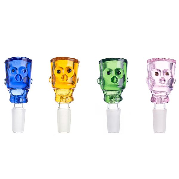 2,9 pouces Diverses couleurs Bart Simpson Modèle de haute qualité Bol de quartz accessoires fumeurs pour verre Bong Bong Dab Rig PT1181