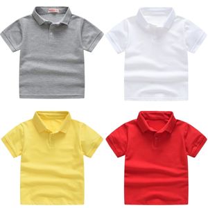 2-9y Childrens Polo Summer Boy Girl Coton Coton Sleve Tees Baby Casual T-shirt Couleur Couleurs Tops Tenues pour enfants 240319