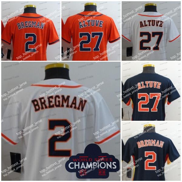 2 Alex Bregman 27 José José Altuve Jersey Orange Blue White Kids Women World Series World Youth Jerseys estichados