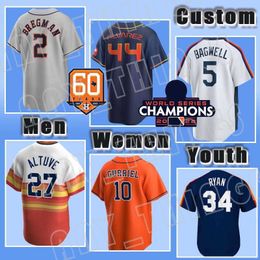 2 Alex Bregman Honkbal 5 Jeff Bagwell 27 Jose Altuve Astros Yordan Alvarez 2022 World Series Jersey Jeremy Pena Kyle Tucker Framber Valdez Nolan Ryan Yuli Gurriel