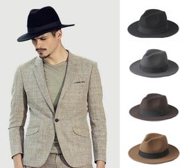 2 Big Size 100 Men de laine ressentit un chapeau Fedora trilby pour gentleman largeur top Cloche Panama Sombrero Cap Taille 5658 Size 5961cm Y199179075