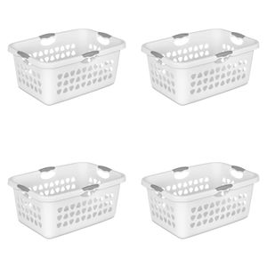 2 Bushel Ultra Wassry Basket Plastic White Set van 4 240424