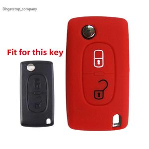 2 Button Silicone Car Key Case Cover Holder Shell Fob For Citroen C2 C3 C4 C8 For Peugeot 308 207 307 3008 5008 Keys Accessories