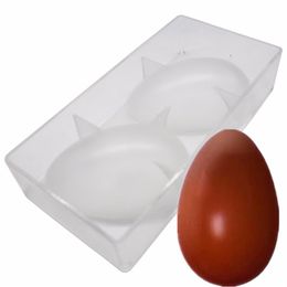 2 Cavités Polycarbonate Oeufs De Pâques Chocolat Moule Autruche Oeuf Forme Bonbons Moule T200703266C