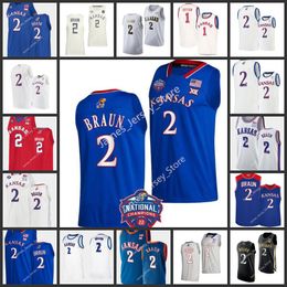 2 Christian Braun Basketball Jersey Kansas Jayhawks Stitched College maillots 2022 NCAA Basketball Wears