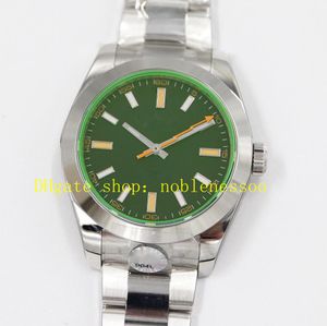 2 kleur 904L staal 40 mm horloges mannen 116400 saffier kristal blauw groene zwarte wijzerplaat gladde ring heren armband arf cal.3131 Beweging Mechanisch AR Factory Casual Watch