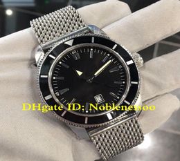 2 cores de luxo masculino SuperOcean Heritage 46 mostrador preto A17320 46mm BF327081 relógio de pulso aço Ásia 2813 automático Men039s Watches6212073