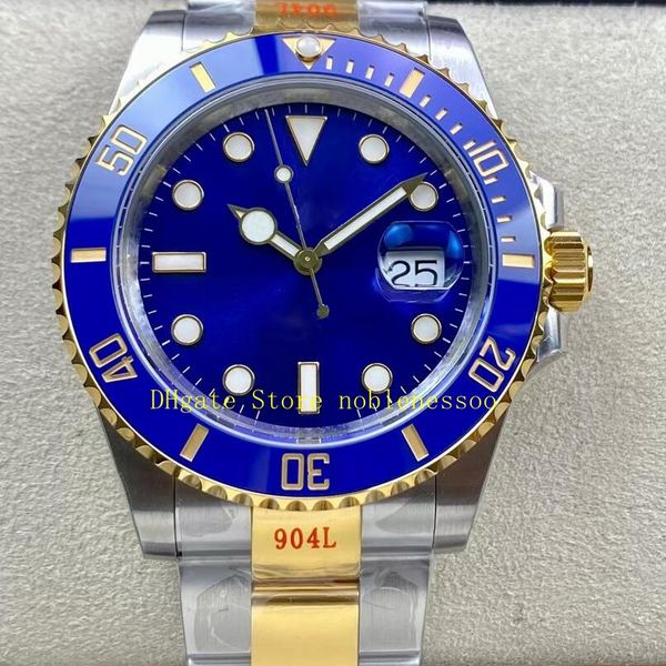 Relógio automático caro masculino de 2 cores 41 mm 126613 data azul preto mostrador 904L aço 18k ouro cerâmica pulseira de dois tons VSf luminoso Cal.3235 movimento relógios esportivos