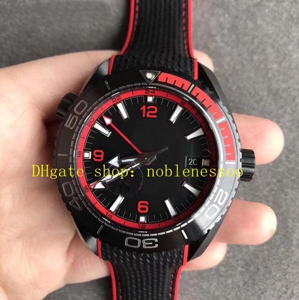 3 colores VS Factory Automático Cal.8906 Reloj para hombre 45,5 mm Negro Rojo Coque Bisel de cerámica 600 m Banda de nailon forrada de caucho Relojes deportivos mecánicos VSF para hombre Relojes de pulsera