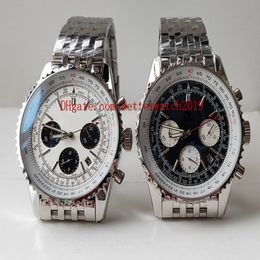 2 kleuren verkopen herenhorloges kwaliteit horloge 45 mm navitimer AB031021 bf77 453a chronograaf werkende kwarts vouw roestvrij staal 202 252H