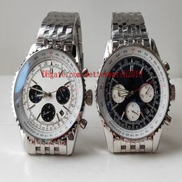 2 kleuren verkopen herenhorloges kwaliteit horloge 45 mm navitimer AB031021 bf77 453a chronograaf werkende kwarts vouw roestvrij staal 202 177c