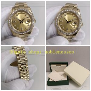 2 kleuren met doospapieren automatisch horloge herendatum 40 mm 228398TBR 18kt geelgoud champagne wijzerplaat zilver 228398 diamanten bezel mechanische herenhorloges